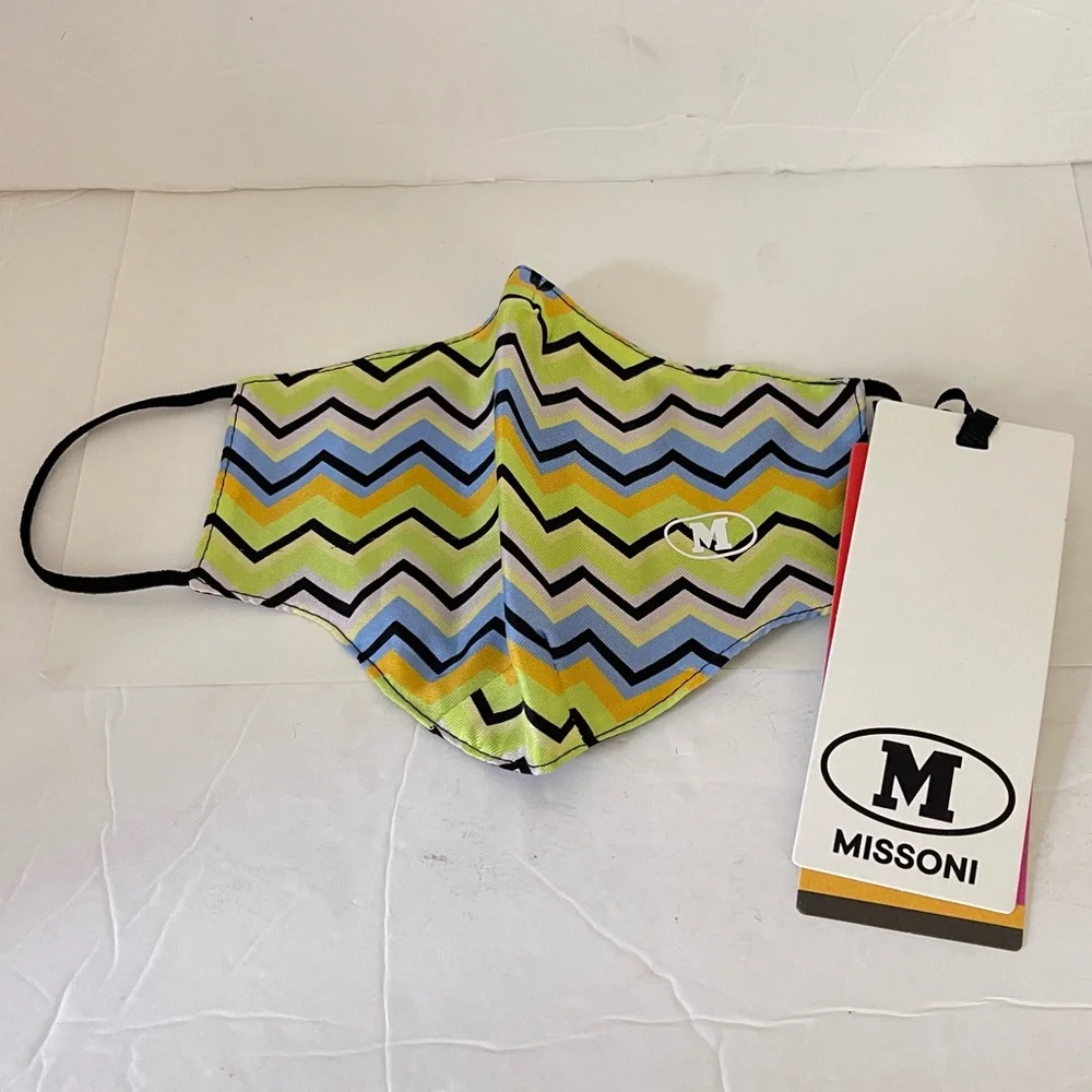 Missoni Multicolor Zigzag Striped Print Adult Face Mask NWT